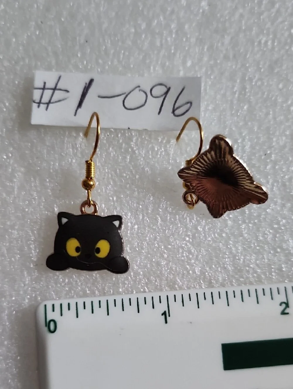 Hand Crafted Black Cat Earrings with Yellow Eyes - Playful Dangle